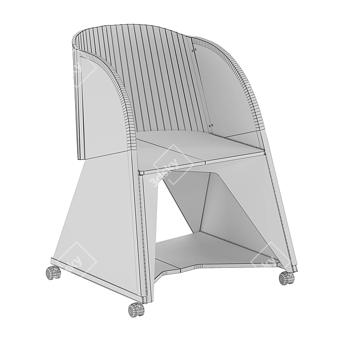 Giorgetti Folding Small Armchair 50250: Stylish and Convenient Foldable Chair 3D model image 3