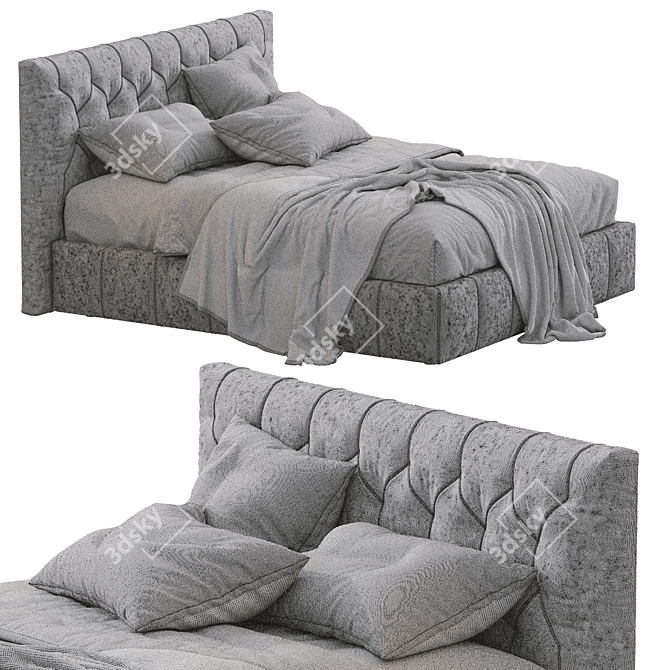 Hamilton Leather Bed - Elegant & Stylish Sleeping Solution 3D model image 5