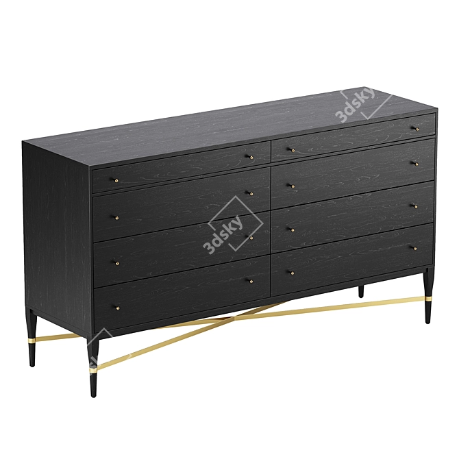 CB2 Connoisseur Wide Dresser 3D model image 1