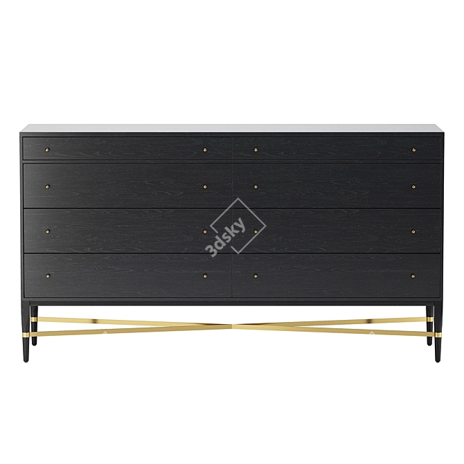 CB2 Connoisseur Wide Dresser 3D model image 2