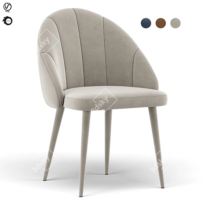 Modern Bruni Chair: Stylish and Comfortable 3D model image 6