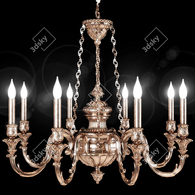 Elegant Brass Chandelier 3D model image 5