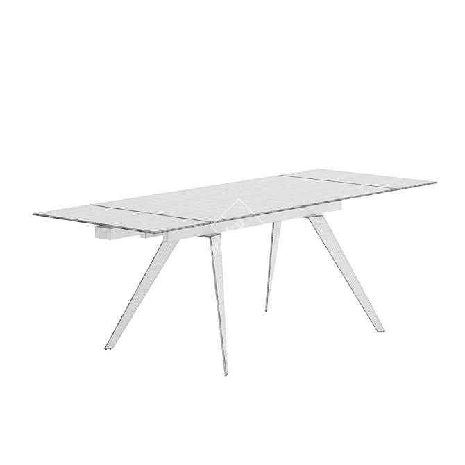 Grant Folding Table (160+80) - Metal Frame, Spanish Ceramic Top 3D model image 3