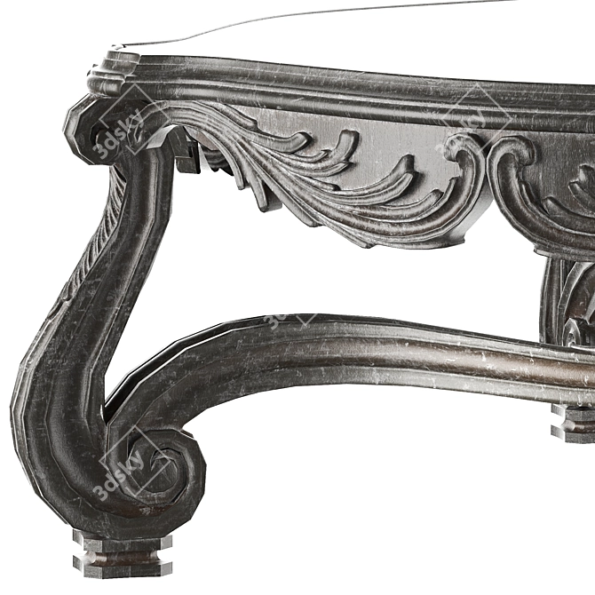 Elegant Rococo Coffee Table 3D model image 2