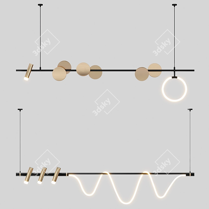 Modern LED Chandelier 3D model image 1