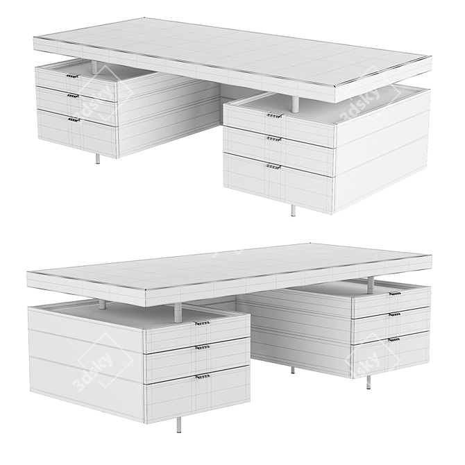 Modern Chic Baxter Desk 3D model image 4