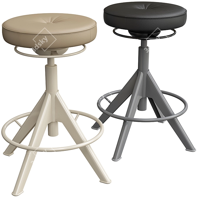 Trollberget Beige Sit-Stand Stool 3D model image 1