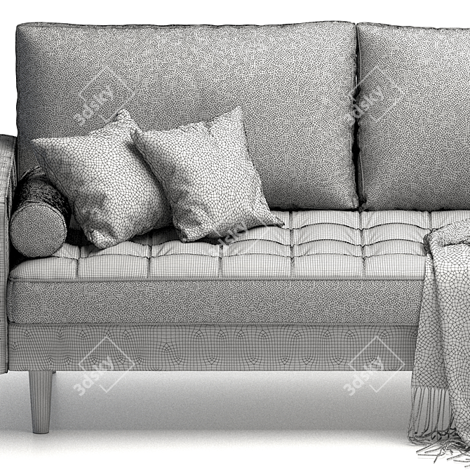 Contemporary Elegance: 72-Inch Velvet Sofa 3D model image 6