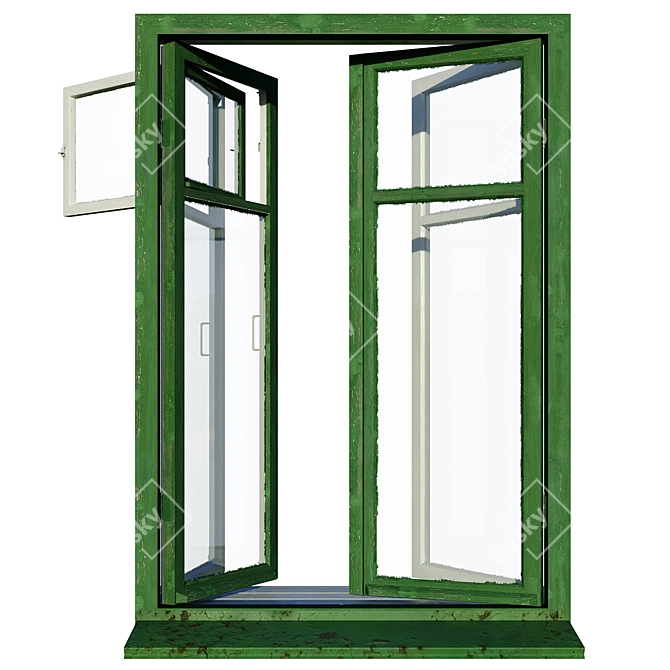 Vintage Soviet Window - 1400x2000mm 3D model image 4