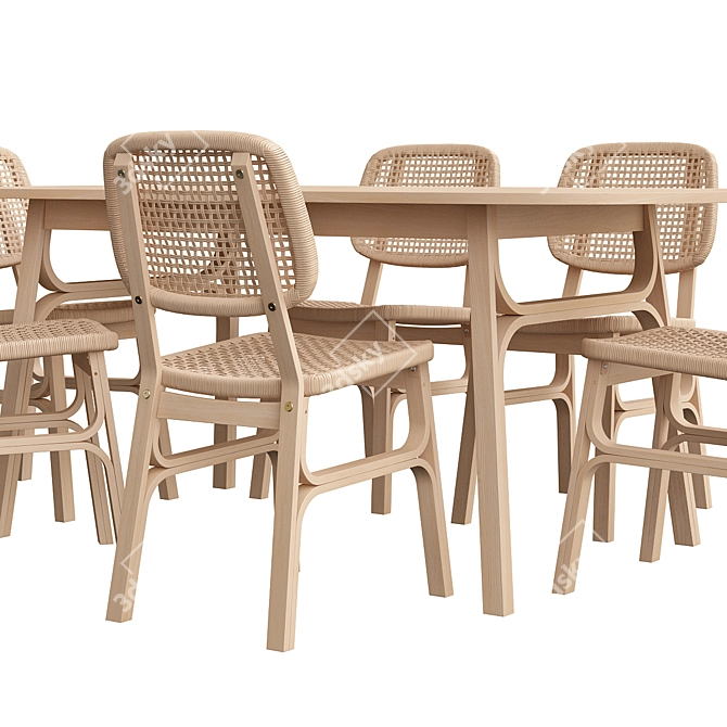 Voxlöv Bamboo Dining Set - 180x90cm 3D model image 2