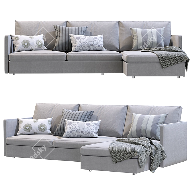 Harris Chaise Sectional: Versatile & Stylish 3D model image 1