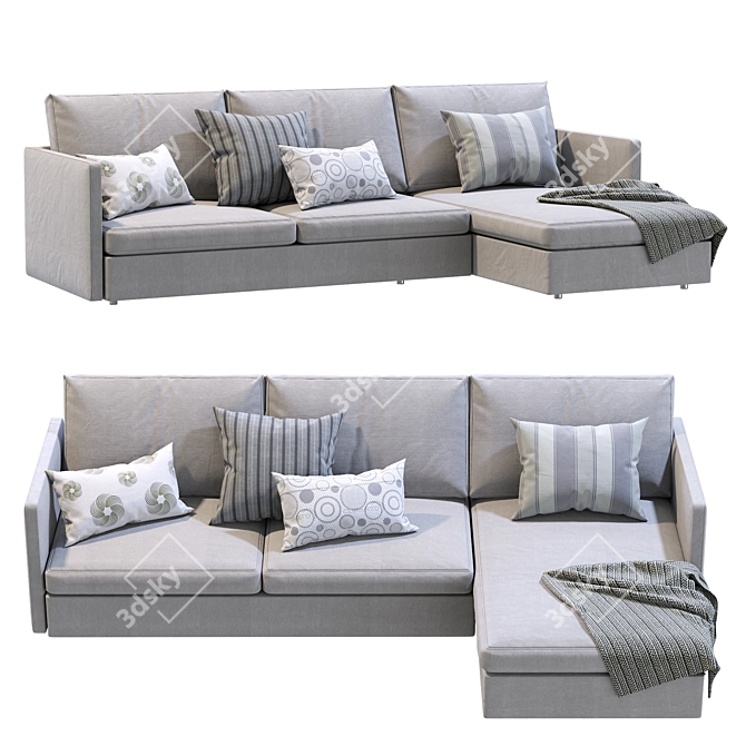 Harris Chaise Sectional: Versatile & Stylish 3D model image 2