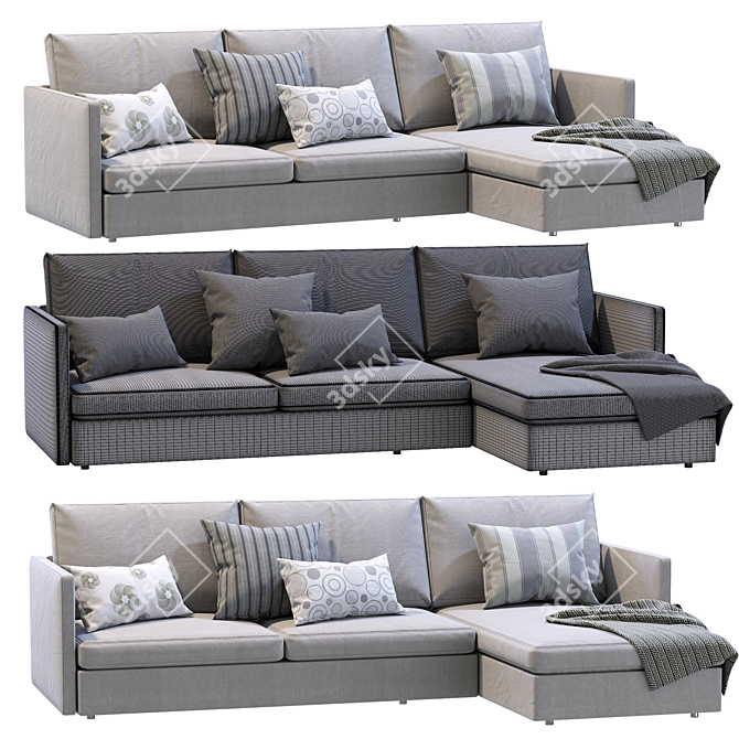 Harris Chaise Sectional: Versatile & Stylish 3D model image 5