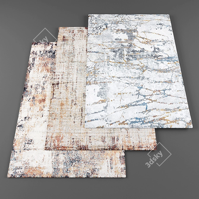 High Resolution Set of 4 Rugs 3D model image 1