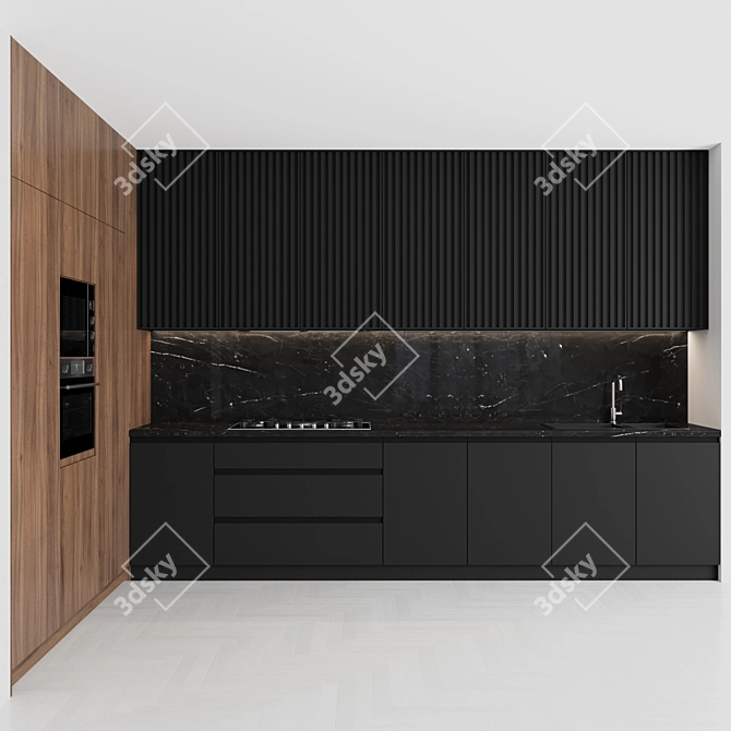 Modern Kitchen: Easy Editable, High-Quality Textures, 3D Max 3D model image 2