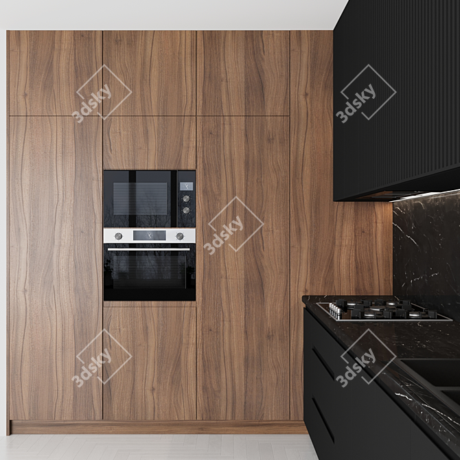 Modern Kitchen: Easy Editable, High-Quality Textures, 3D Max 3D model image 4