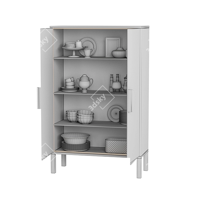 Elegant Dot High Sideboard - 176cm Height 3D model image 4