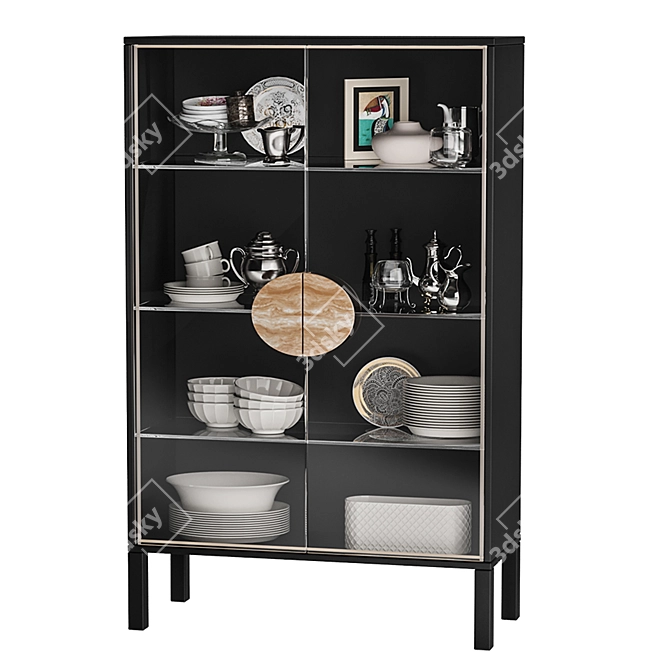 Elegant Dot High Sideboard - 176cm Height 3D model image 6