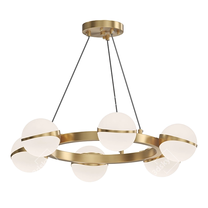 Bronze Glass Pendant Lamp 3D model image 1