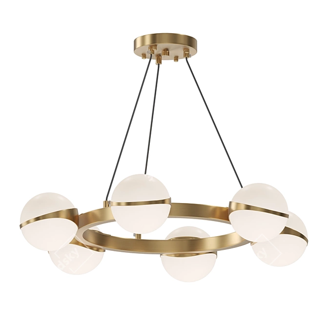 Bronze Glass Pendant Lamp 3D model image 2