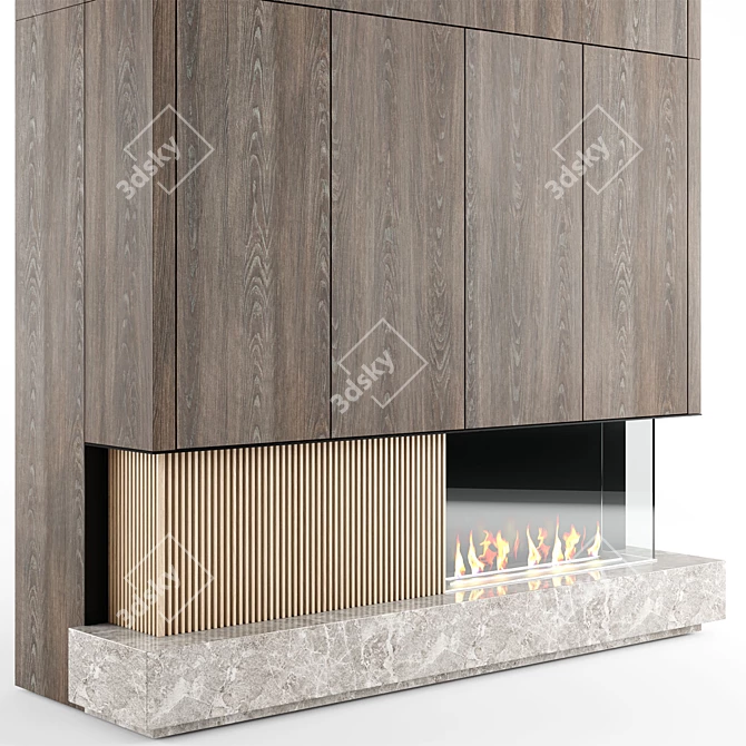 Efficient and Easy-to-Install Bioethanol Fireplace 3D model image 3