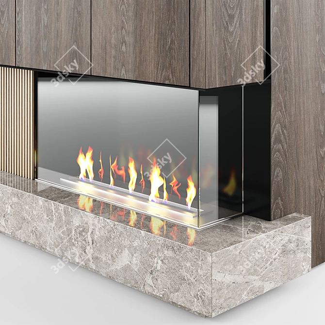 Efficient and Easy-to-Install Bioethanol Fireplace 3D model image 4