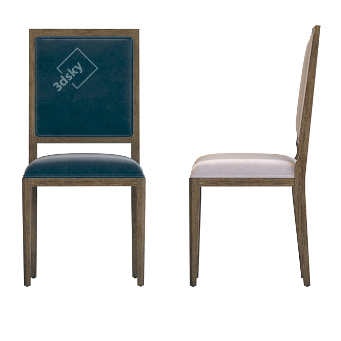 Elegant Velvet Handpainted Dining Chair 3D model image 6