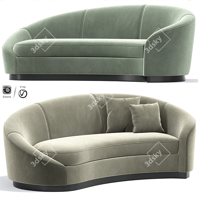 Elegant Curved Sofa by Donghia 3D model image 1