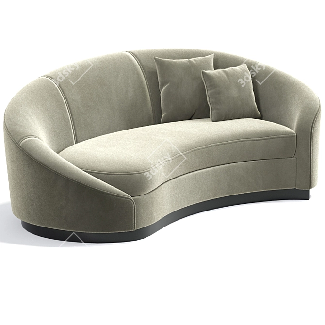 Elegant Curved Sofa by Donghia 3D model image 3