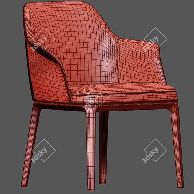 Elegant Poliform Sophie Dining Chair Set 3D model image 4