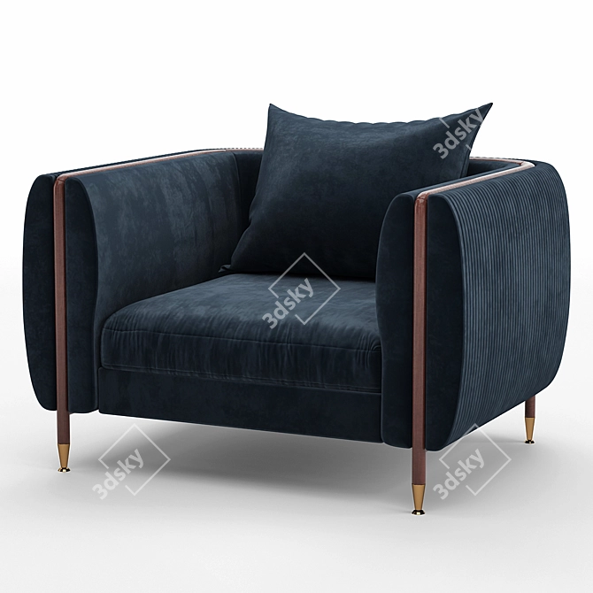 Sleek Barlow Chair: Modern Elegance Packed 3D model image 2