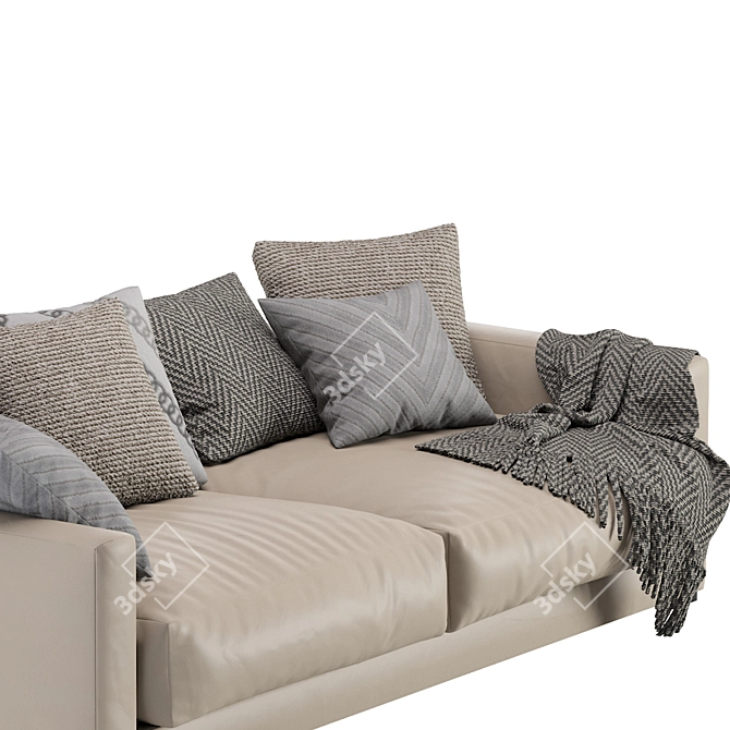 Luxurious Linteloo Mauro Leather Sofa 3D model image 2