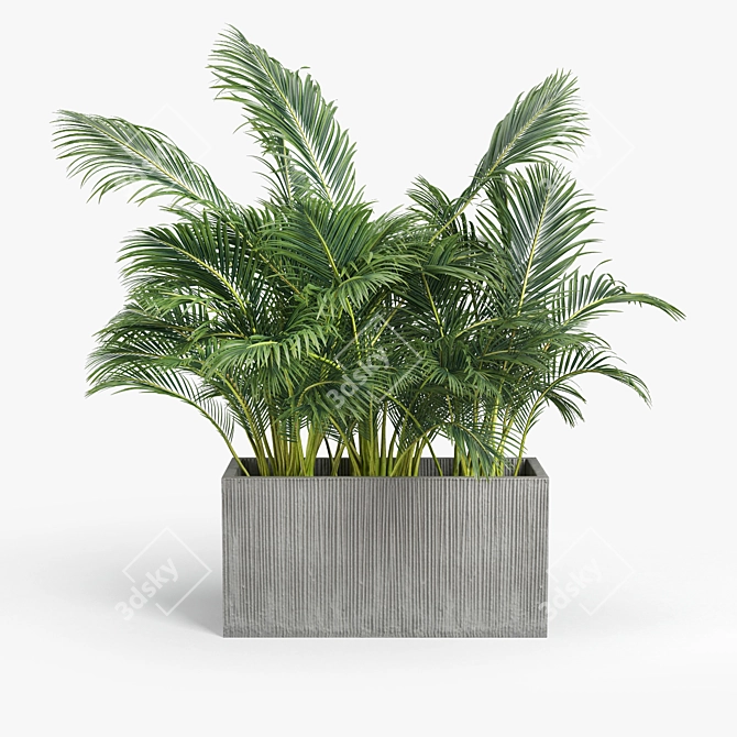 Contemporary Textured Rectangular Planter 3D model image 6