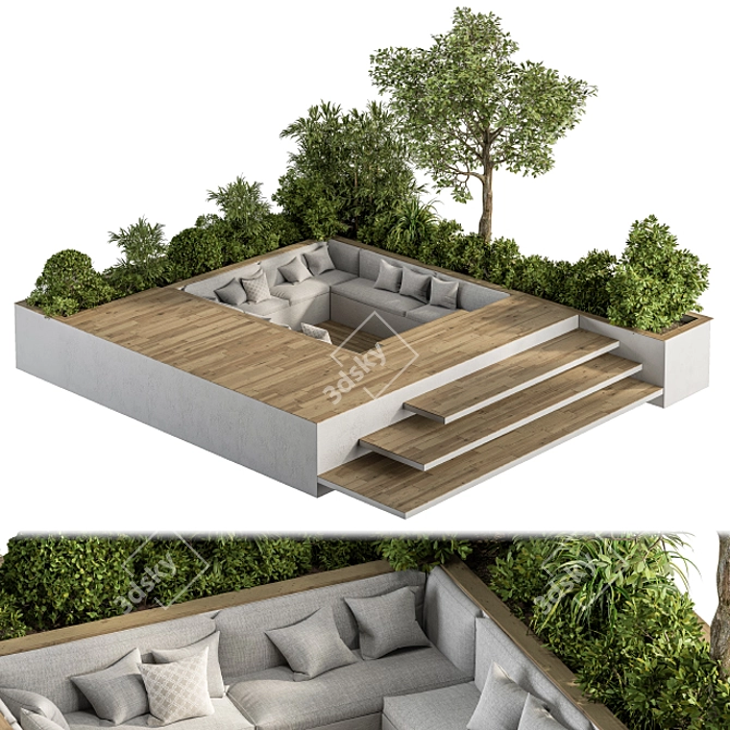 Rooftop Oasis: Landscape Furniture 3D model image 1