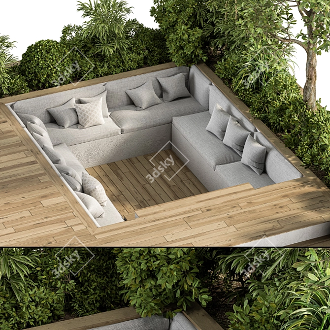 Rooftop Oasis: Landscape Furniture 3D model image 2