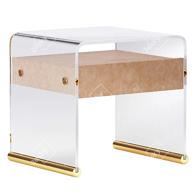 Sleek Acrylic Nightstand 3D model image 1