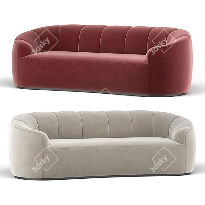 Modern Rouelle Channel Sofa 3D model image 2