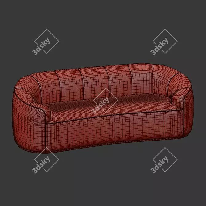 Modern Rouelle Channel Sofa 3D model image 4