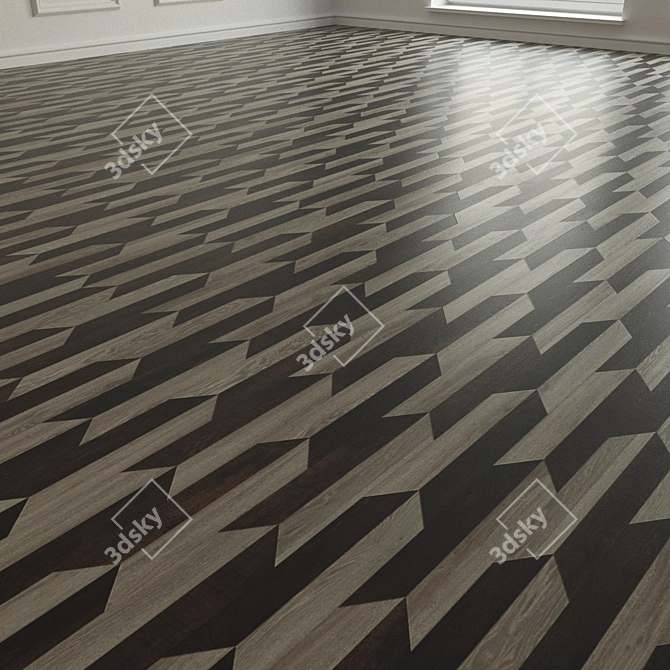 Arrow Chevron Drop: Porcelain Floor Tile 3D model image 2