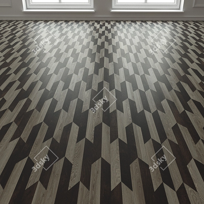 Arrow Chevron Drop: Porcelain Floor Tile 3D model image 3