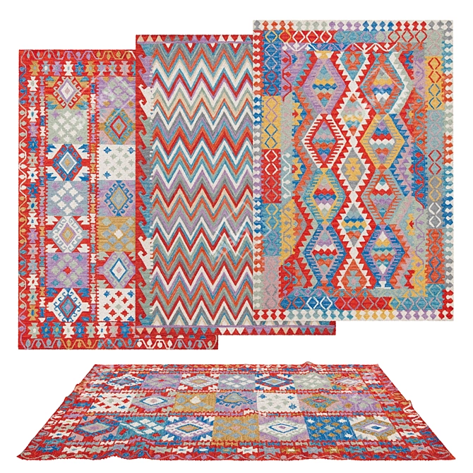 Versatile Set of 6 Rugs 3D model image 6