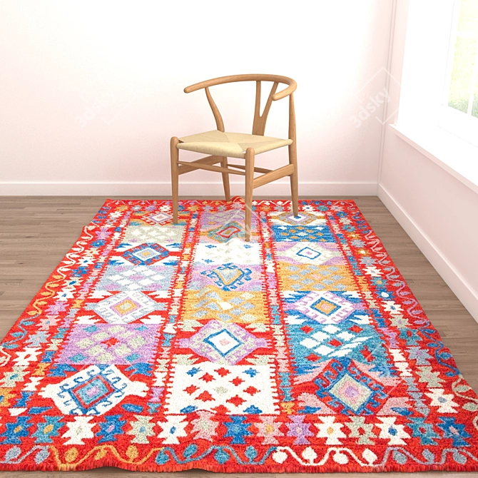 Versatile Set of 6 Rugs 3D model image 2