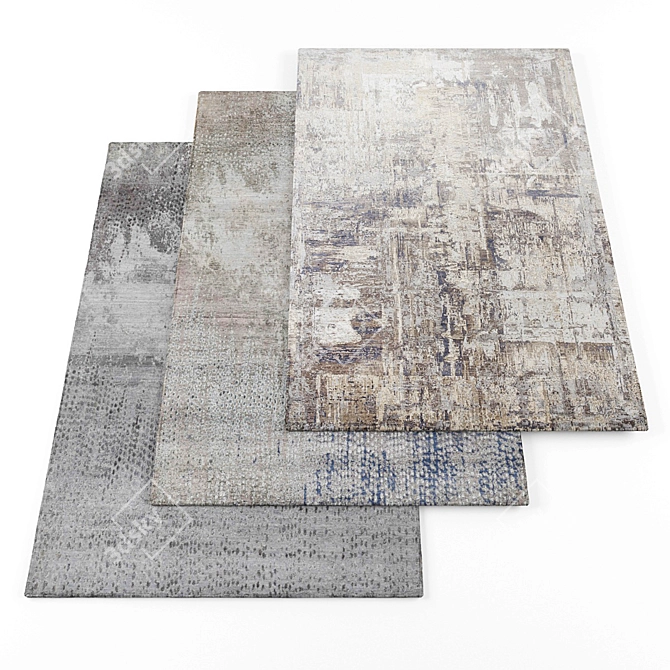 Modern Rugs Set - Trendy Textures 3D model image 1