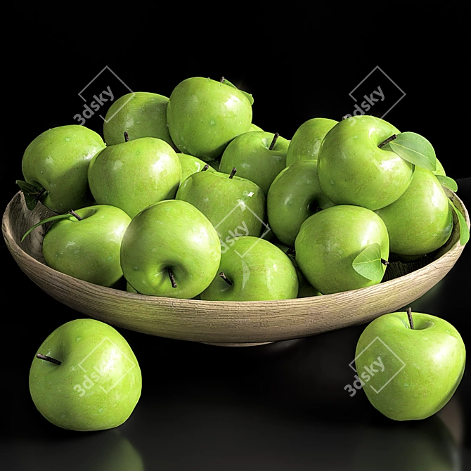 Fresh Green Apple 2015 3D Model 3D model image 2