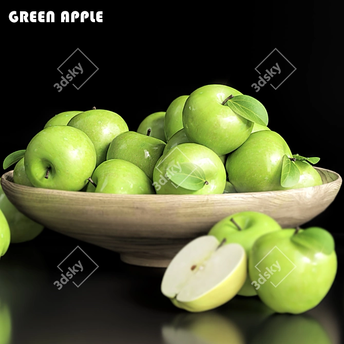 Fresh Green Apple 2015 3D Model 3D model image 3