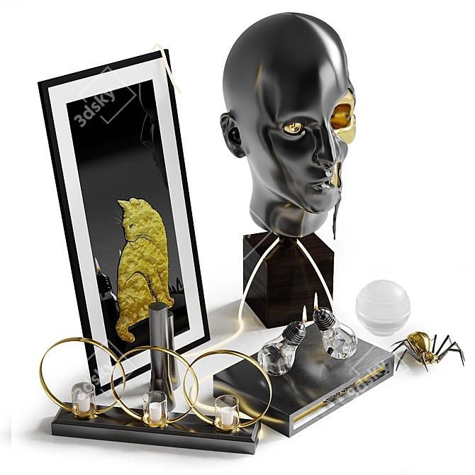 Decorative Collection: Art, Candles, Bust, and More 3D model image 2