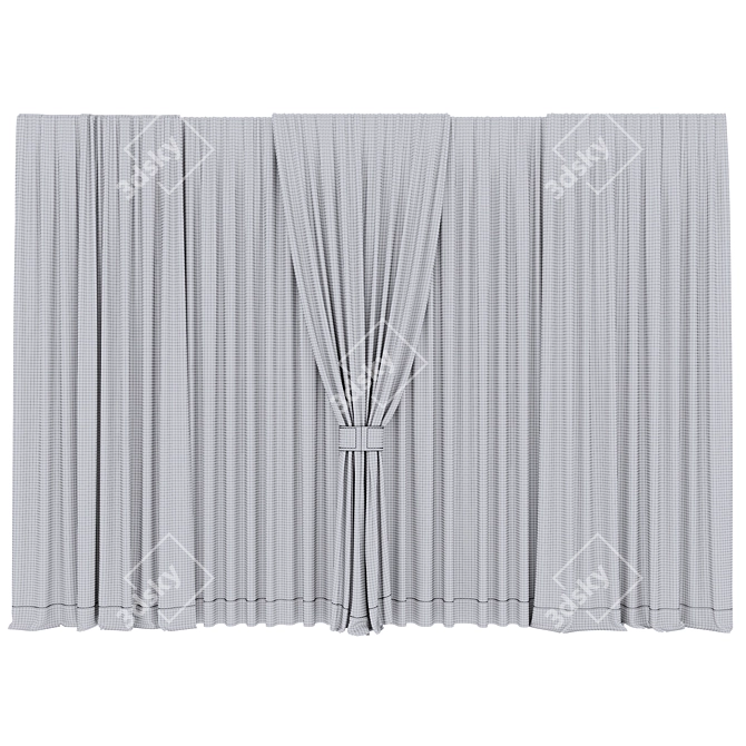 Luxury Velvety Silk Curtains 3D model image 4