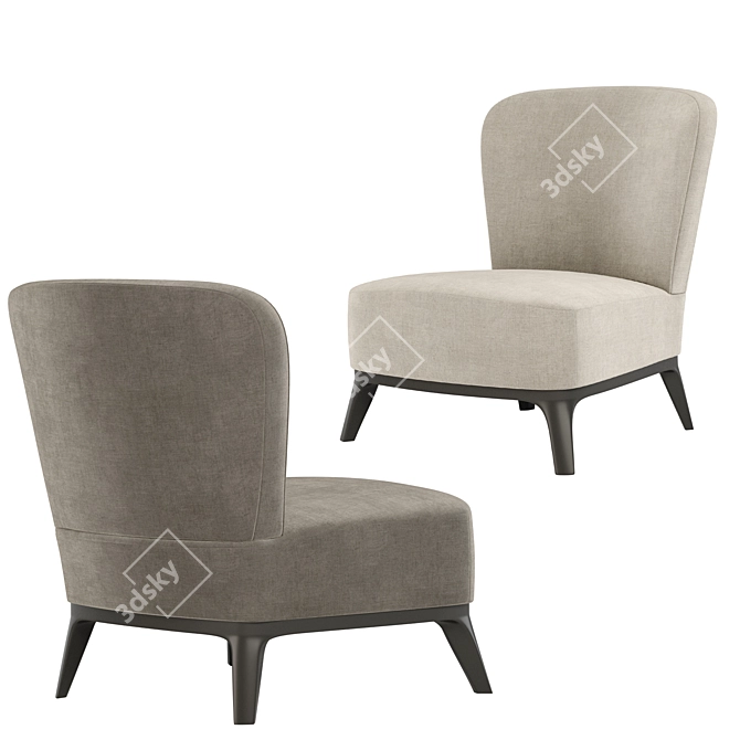 Elegant Jolie Armchair: Versatile Colors & Materials 3D model image 3