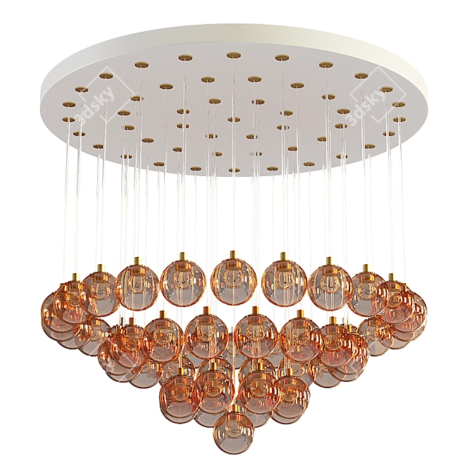 Handle Studio Cascade: Elegant 3D Suspension Light 3D model image 1