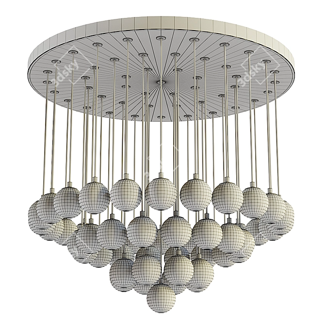 Handle Studio Cascade: Elegant 3D Suspension Light 3D model image 3